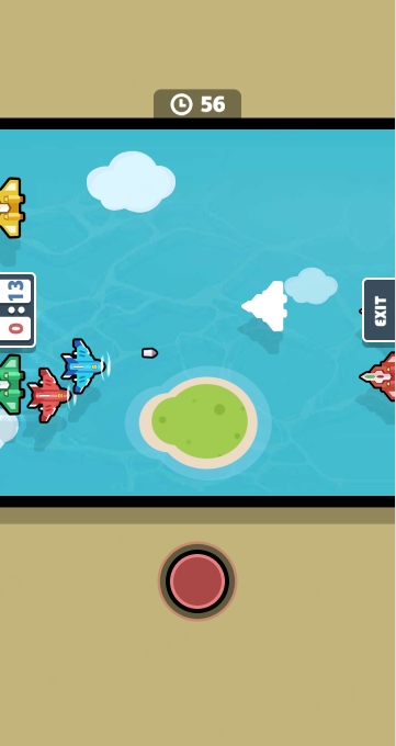 Gameplay screenshot with split controls